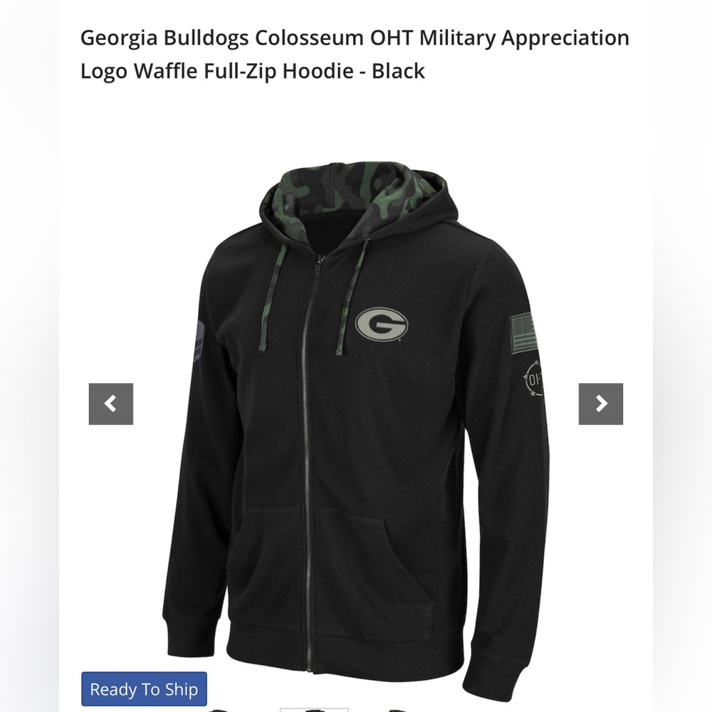 Colessem Operation Hat Trick Georgia Bulldogs mens size large full zip jacket.
